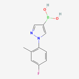 Chemical structure of 1-(2-Methyl-4-fluorophenyl)-1H-pyrazole-4-boronic acid