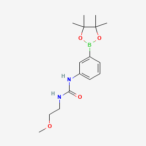 Chemical structure of 1-(2-methoxyethyl)-3-(3-(4,4,5,5-tetramethyl-1,3,2-dioxaborolan-2-yl)phenyl)urea