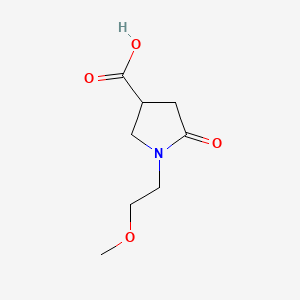 Chemical structure of 1-(2-Methoxyethyl)-2-oxopyrrolidine-4-carboxylic Acid