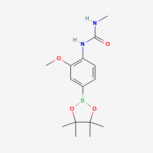 Chemical structure of 1-(2-methoxy-4-(4,4,5,5-tetramethyl-1,3,2-dioxaborolan-2-yl)phenyl)-3-methylurea