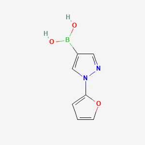 Chemical structure of 1-(2-Furyl)-1H-pyrazole-4-boronic acid