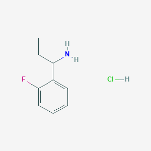 Chemical structure of 1-(2-Fluorophenyl)propan-1-amine hydrochloride