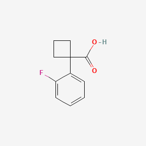Chemical structure of 1-(2-fluorophenyl)cyclobutane-1-carboxylic acid