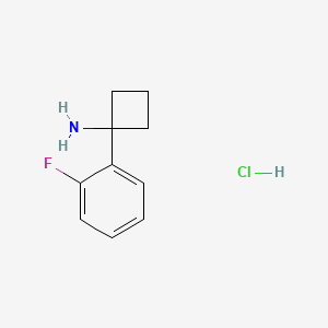 Chemical structure of 1-(2-fluorophenyl)cyclobutan-1-amine hydrochloride