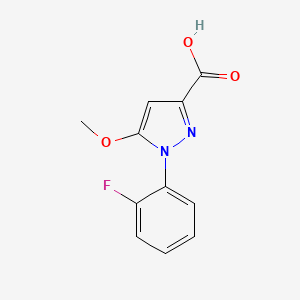 Chemical structure of 1-(2-Fluorophenyl)-5-methoxy-1H-pyrazole-3-carboxylic acid
