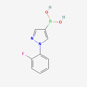 Chemical structure of 1-(2-Fluorophenyl)-1H-pyrazole-4-boronic acid