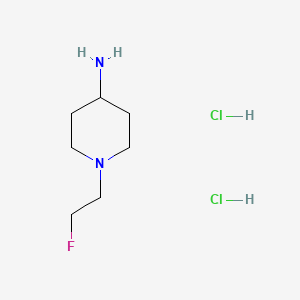 Chemical structure of 1-(2-Fluoroethyl)piperidin-4-amine dihydrochloride