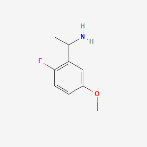 Chemical structure of 1-(2-Fluoro-5-methoxyphenyl)ethan-1-amine