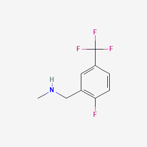 Chemical structure of 1-(2-Fluoro-5-(trifluoromethyl)phenyl)-N-methylmethanamine