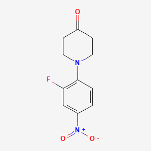 Chemical structure of 1-(2-fluoro-4-nitrophenyl)piperidin-4-one
