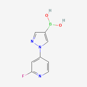 Chemical structure of 1-(2-Fluopro-4-pyridyl)-1H-pyrazole-4-boronic acid