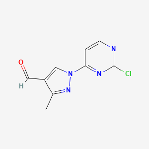 Chemical structure of 1-(2-Chloropyrimidin-4-yl)-3-methyl-1H-pyrazole-4-carbaldehyde