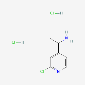 Chemical structure of 1-(2-Chloropyridin-4-yl)ethan-1-amine dihydrochloride
