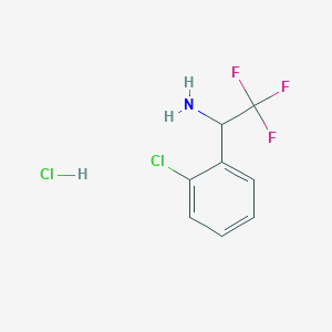 Chemical structure of 1-(2-Chlorophenyl)-2,2,2-trifluoroethanamine hydrochloride
