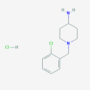 Chemical structure of 1-(2-Chlorobenzyl)piperidin-4-amine hydrochloride