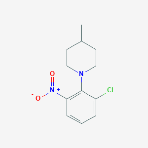 Chemical structure of 1-(2-Chloro-6-nitrophenyl)-4-methylpiperidine