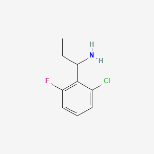 Chemical structure of 1-(2-Chloro-6-fluorophenyl)propan-1-amine