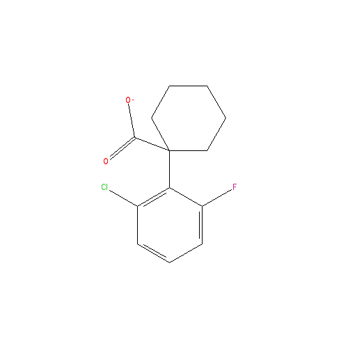 Chemical structure of 1-(2-chloro-6-fluorophenyl)cyclohexanecarboxylic acid