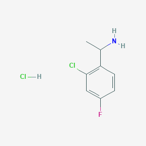 Chemical structure of 1-(2-Chloro-4-fluorophenyl)ethanamine hydrochloride