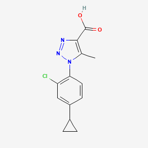 Chemical structure of 1-(2-Chloro-4-cyclopropylphenyl)-5-methyl-1H-1,2,3-triazole-4-carboxylic acid