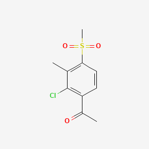 Chemical structure of 1-(2-Chloro-3-methyl-4-(methylsulfonyl)phenyl)ethanone
