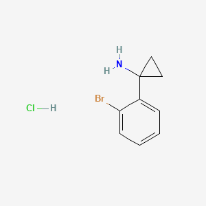 Chemical structure of 1-(2-bromophenyl)cyclopropan-1-amine hydrochloride