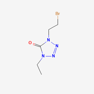Chemical structure of 1-(2-bromoethyl)-4-ethyl-1,4-dihydro-5H-tetrazol-5-one