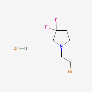Chemical structure of 1-(2-bromoethyl)-3,3-difluoropyrrolidine hydrobromide