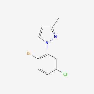 Chemical structure of 1-(2-Bromo-5-chlorophenyl)-3-methyl-1H-pyrazole
