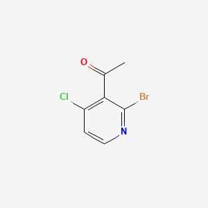 Chemical structure of 1-(2-Bromo-4-chloropyridin-3-yl)ethanone