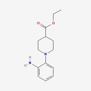 Chemical structure of Ethyl 1-(2-aminophenyl)piperidine-4-carboxylate