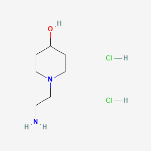Chemical structure of 1-(2-Aminoethyl)piperidin-4-ol dihydrochloride