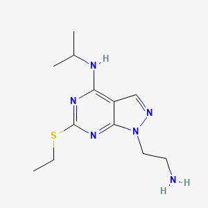 Chemical structure of 1-(2-aminoethyl)-6-(ethylthio)-n-isopropyl-1h-pyrazolo[3,4-d]pyrimidin-4-amine