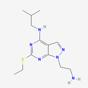 Chemical structure of 1-(2-aminoethyl)-6-(ethylthio)-n-isobutyl-1h-pyrazolo[3,4-d]pyrimidin-4-amine