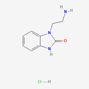 Chemical structure of 1-(2-Aminoethyl)-2,3-dihydro-1H-1,3-benzodiazol-2-one hydrochloride