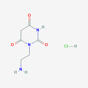 Chemical structure of 1-(2-aminoethyl)-1,3-diazinane-2,4,6-trione hydrochloride