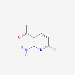 Chemical structure of 1-(2-Amino-6-chloropyridin-3-yl)ethan-1-one