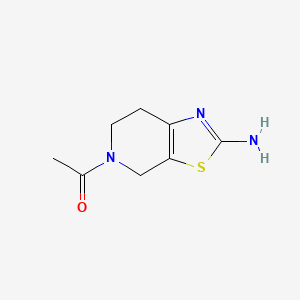 Chemical structure of 1-(2-Amino-6,7-dihydro-4H-thiazolo[5,4-c]pyridin-5-yl)-ethanone