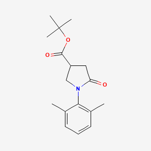 Chemical structure of 1-(2,6-Dimethylphenyl)-5-oxopyrrolidine-3-carboxylic acid tert-butyl ester