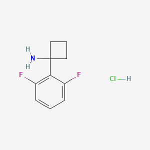 Chemical structure of 1-(2,6-difluorophenyl)cyclobutan-1-amine hydrochloride