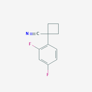 Chemical structure of 1-(2,4-Difluorophenyl)cyclobutanecarbonitrile