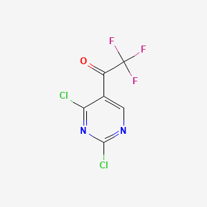 Chemical structure of 1-(2,4-Dichloropyrimidin-5-yl)-2,2,2-trifluoroethan-1-one