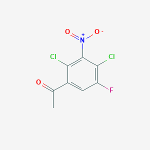 Chemical structure of 1-(2,4-Dichloro-5-fluoro-3-nitrophenyl)ethanone