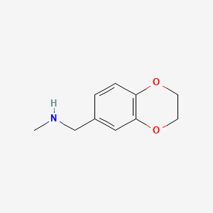 Chemical structure of 1-(2,3-Dihydro-1,4-benzodioxin-6-yl)-N-methylmethanamine