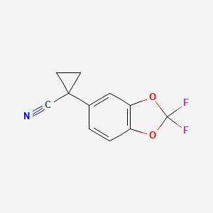 Chemical structure of 1-(2,2-Difluorobenzo[d][1,3]dioxol-5-yl)cyclopropanecarbonitrile