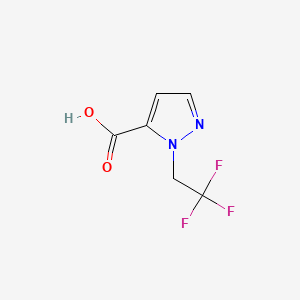 Chemical structure of 1-(2,2,2-Trifluoroethyl)-1H-pyrazole-5-carboxylic acid