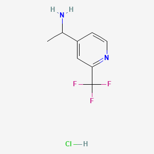 Chemical structure of 1-(2-(Trifluoromethyl)pyridin-4-yl)ethanamine hydrochloride