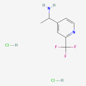 Chemical structure of 1-(2-(Trifluoromethyl)pyridin-4-yl)ethanamine dihydrochloride
