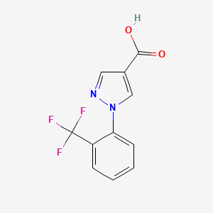 Chemical structure of 1-(2-(Trifluoromethyl)phenyl)-1H-pyrazole-4-carboxylic acid