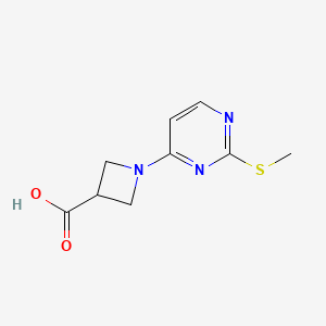 Chemical structure of 1-(2-(Methylthio)pyrimidin-4-yl)azetidine-3-carboxylic acid